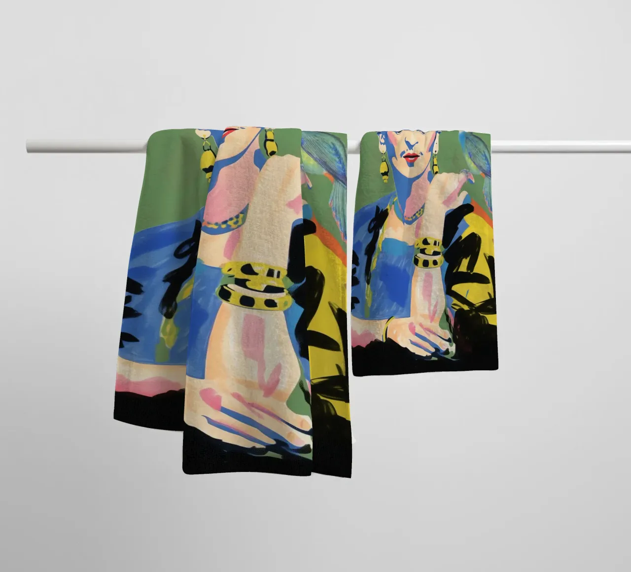 I pappagalli di Kahlo amano asciugamano da bagno da Carinaprint