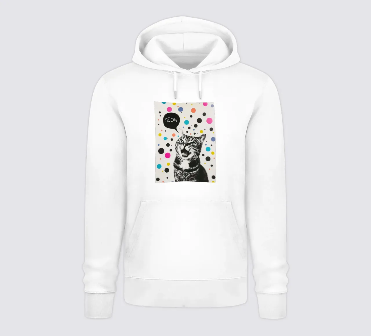 Meow-miao Party Katze felpa con cappuccio da Carinaprint