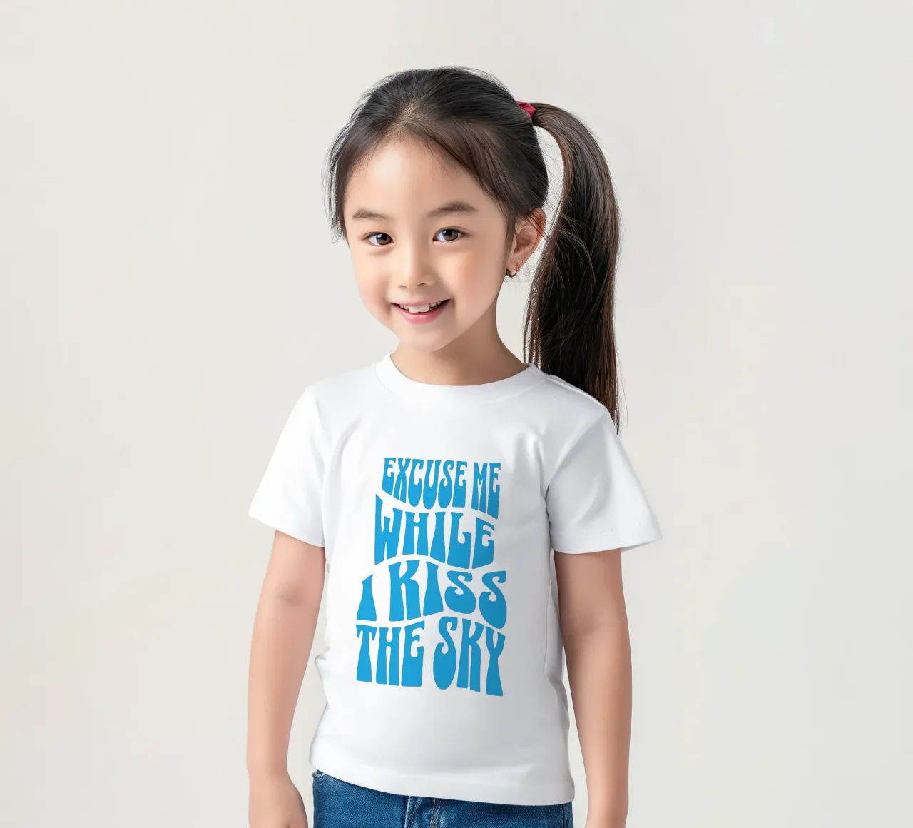 Excuse Me While I Kiss The Sky kids t-shirt by Gunawan Rb