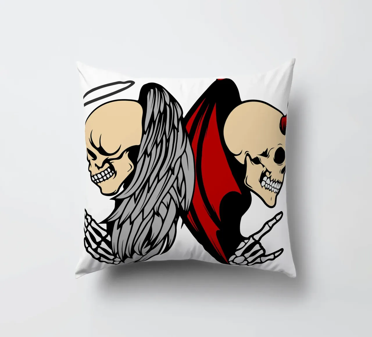 angelo e diavolo illustrazione art design cuscino da ririedis