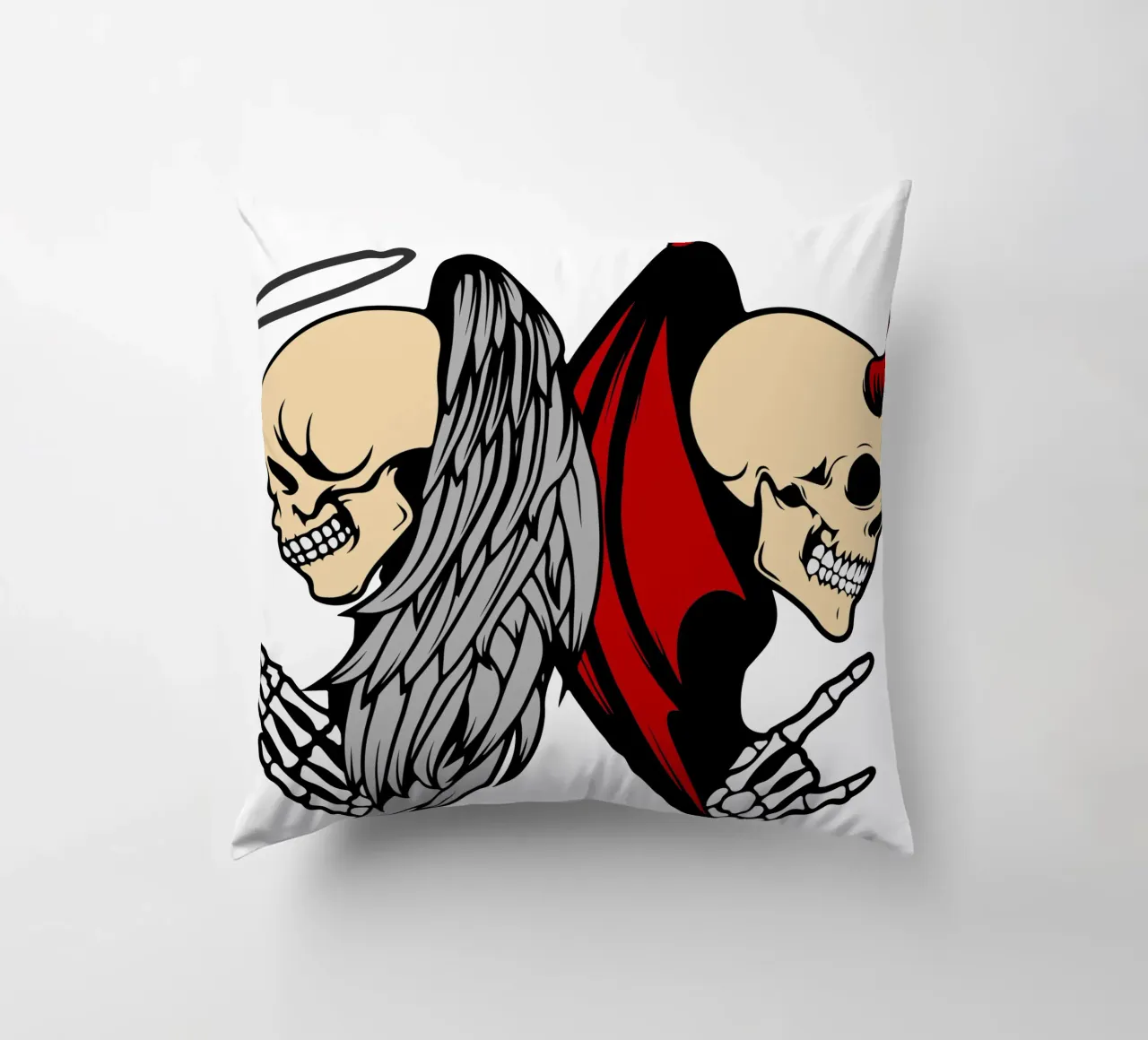 angelo e diavolo illustrazione art design cuscino da ririedis