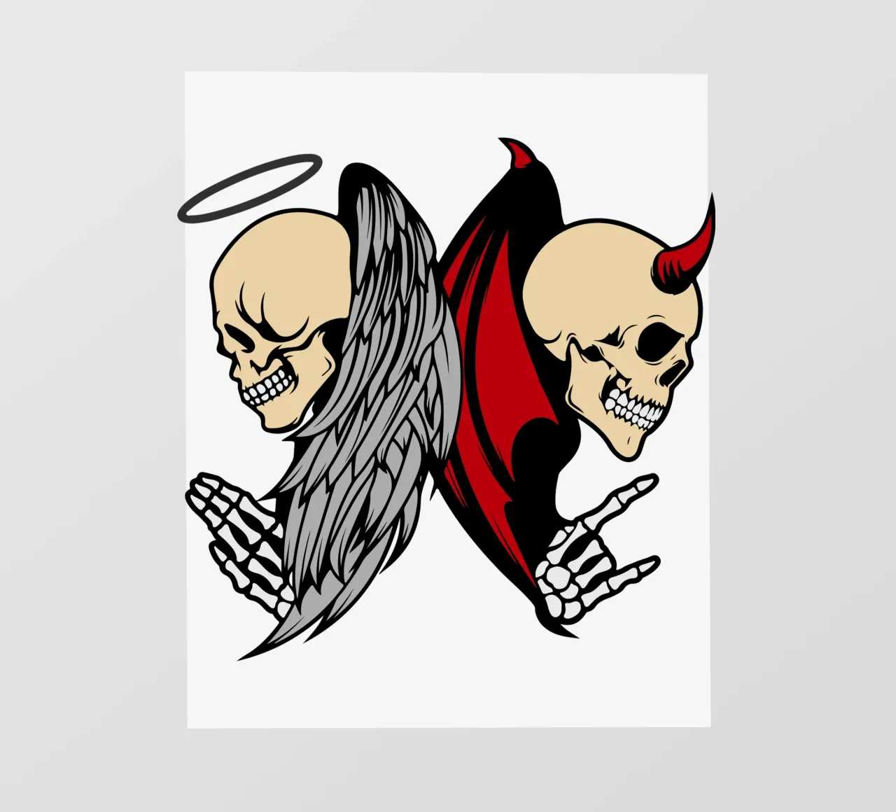 angelo e diavolo illustrazione art design telo in pvc da ririedis