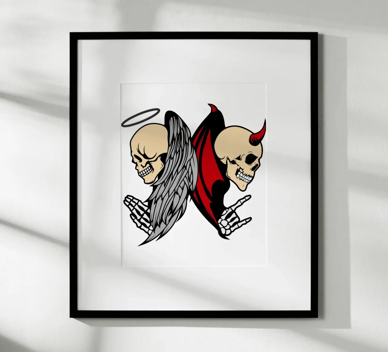 angelo e diavolo illustrazione art design poster da ririedis