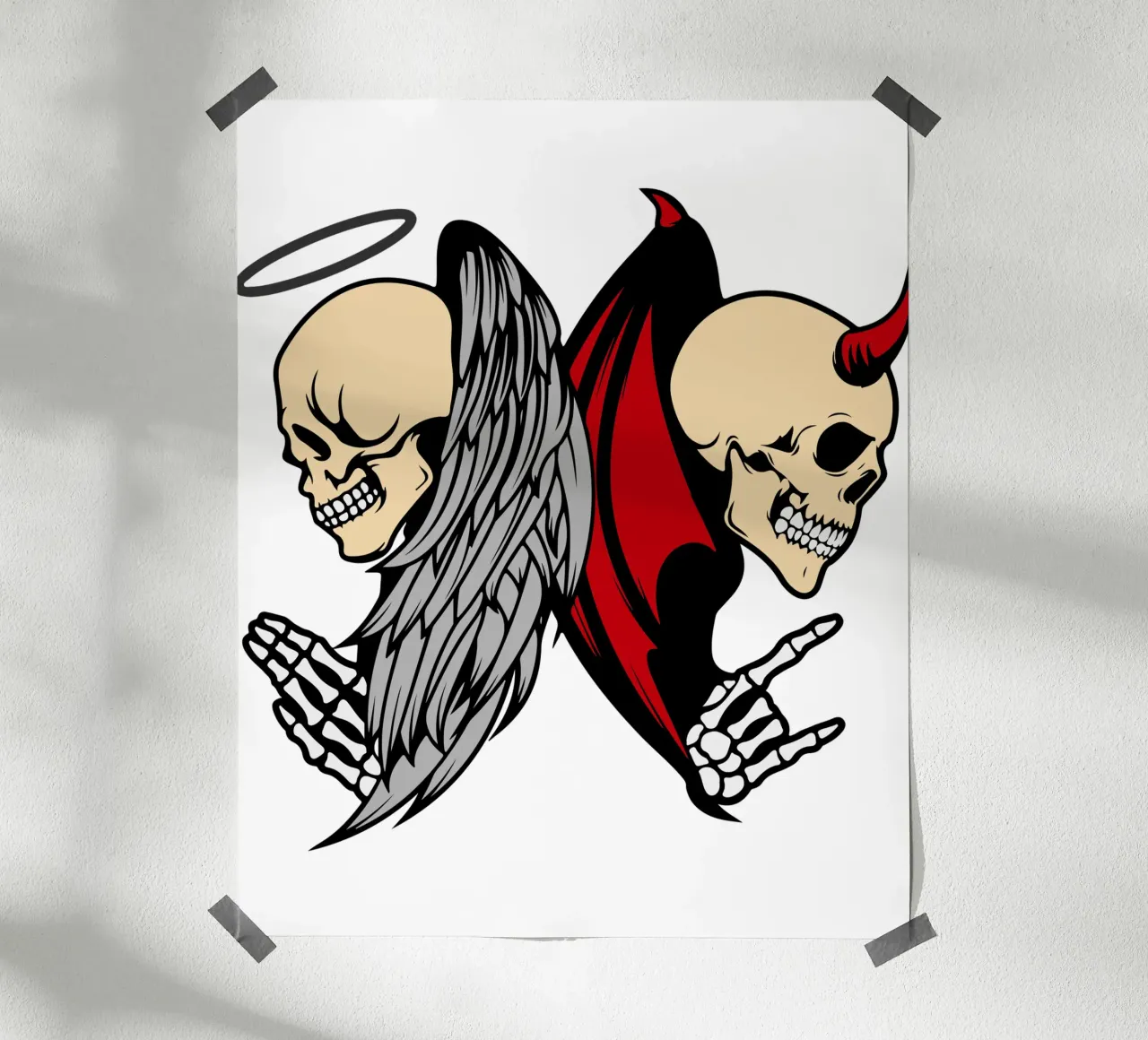 angelo e diavolo illustrazione art design poster da ririedis