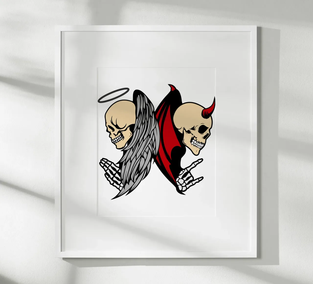 angelo e diavolo illustrazione art design poster da ririedis