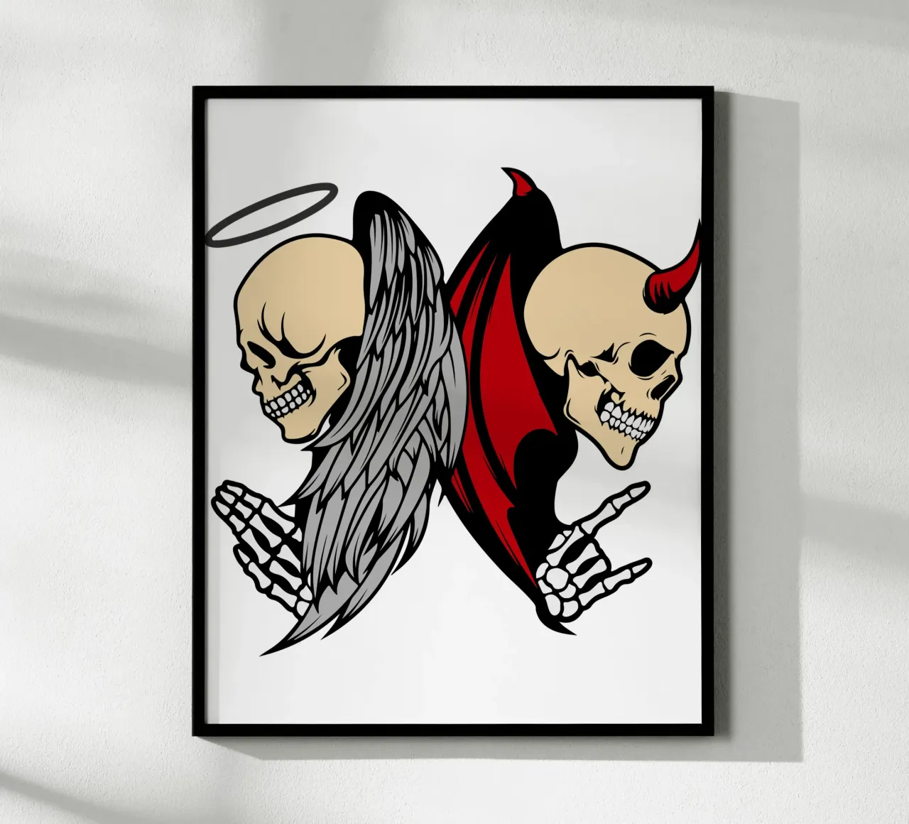 angelo e diavolo illustrazione art design poster da ririedis