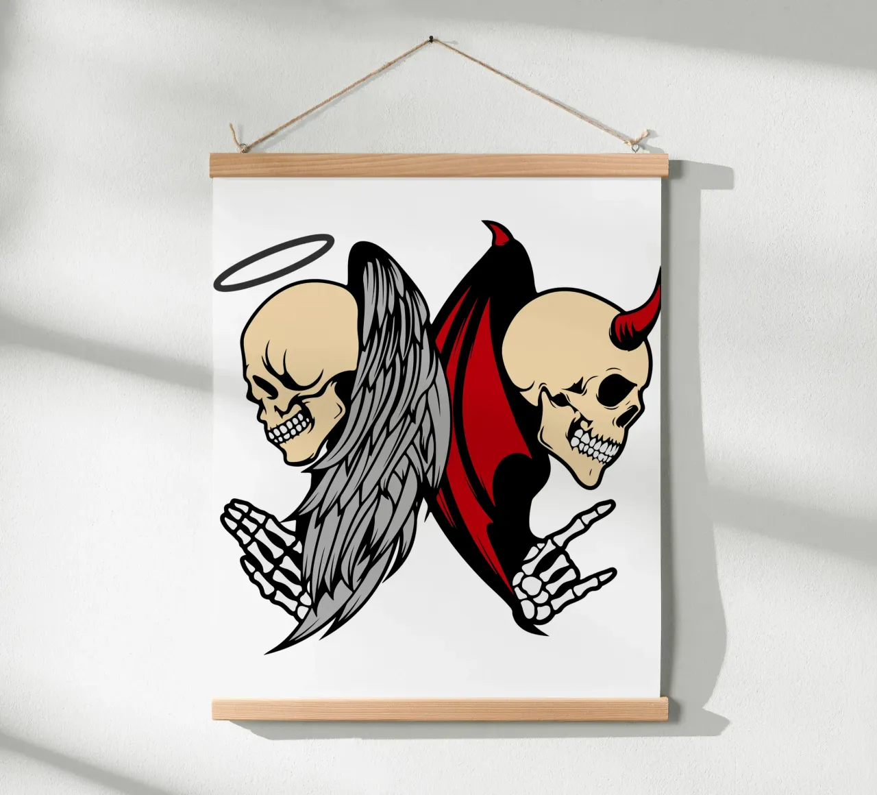 angelo e diavolo illustrazione art design poster da ririedis