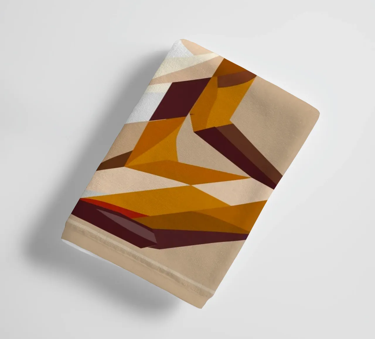 geometric fox during meditation towel by namosh