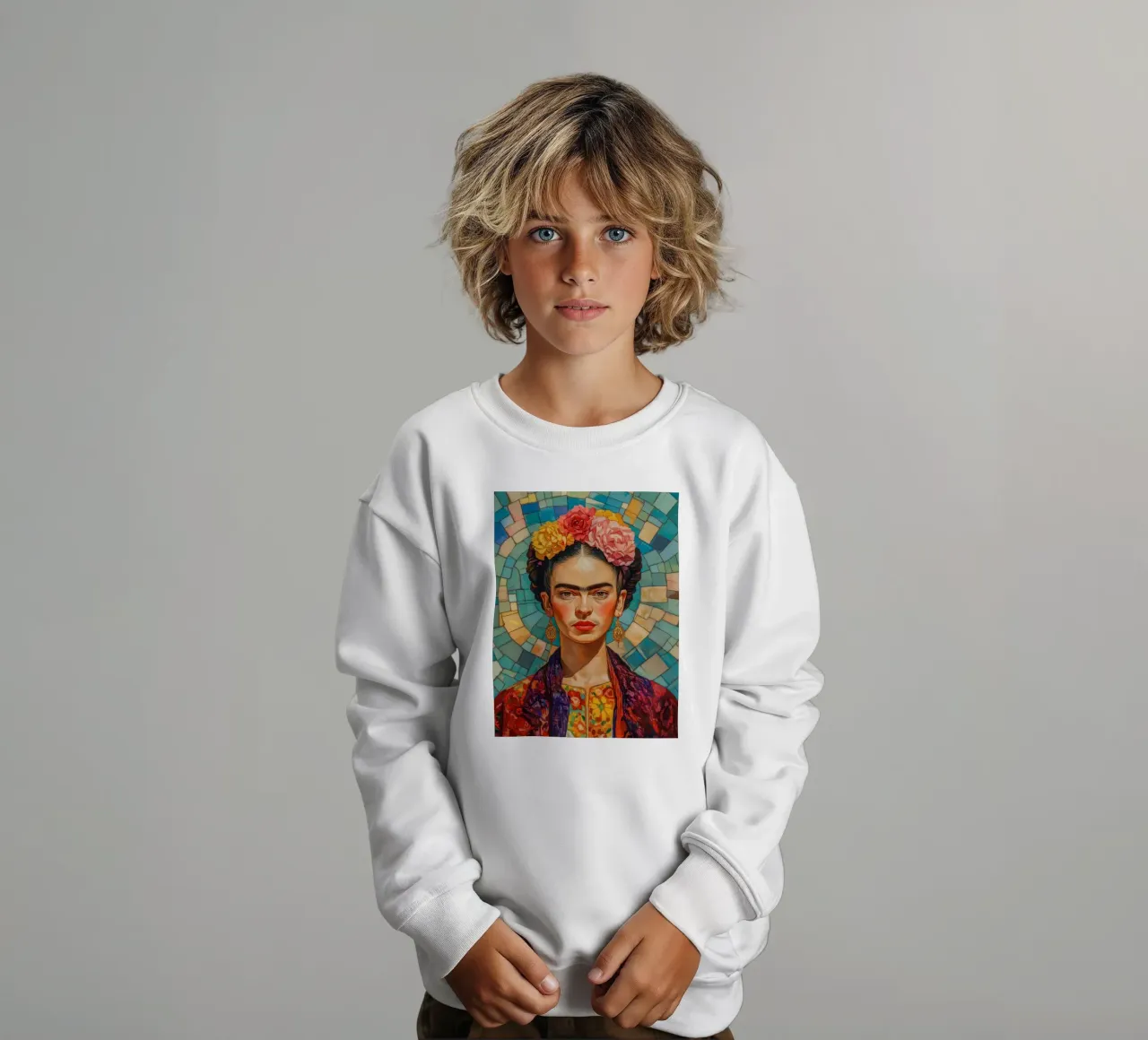 Mosaico Frida Pop felpa bambino da Carinaprint