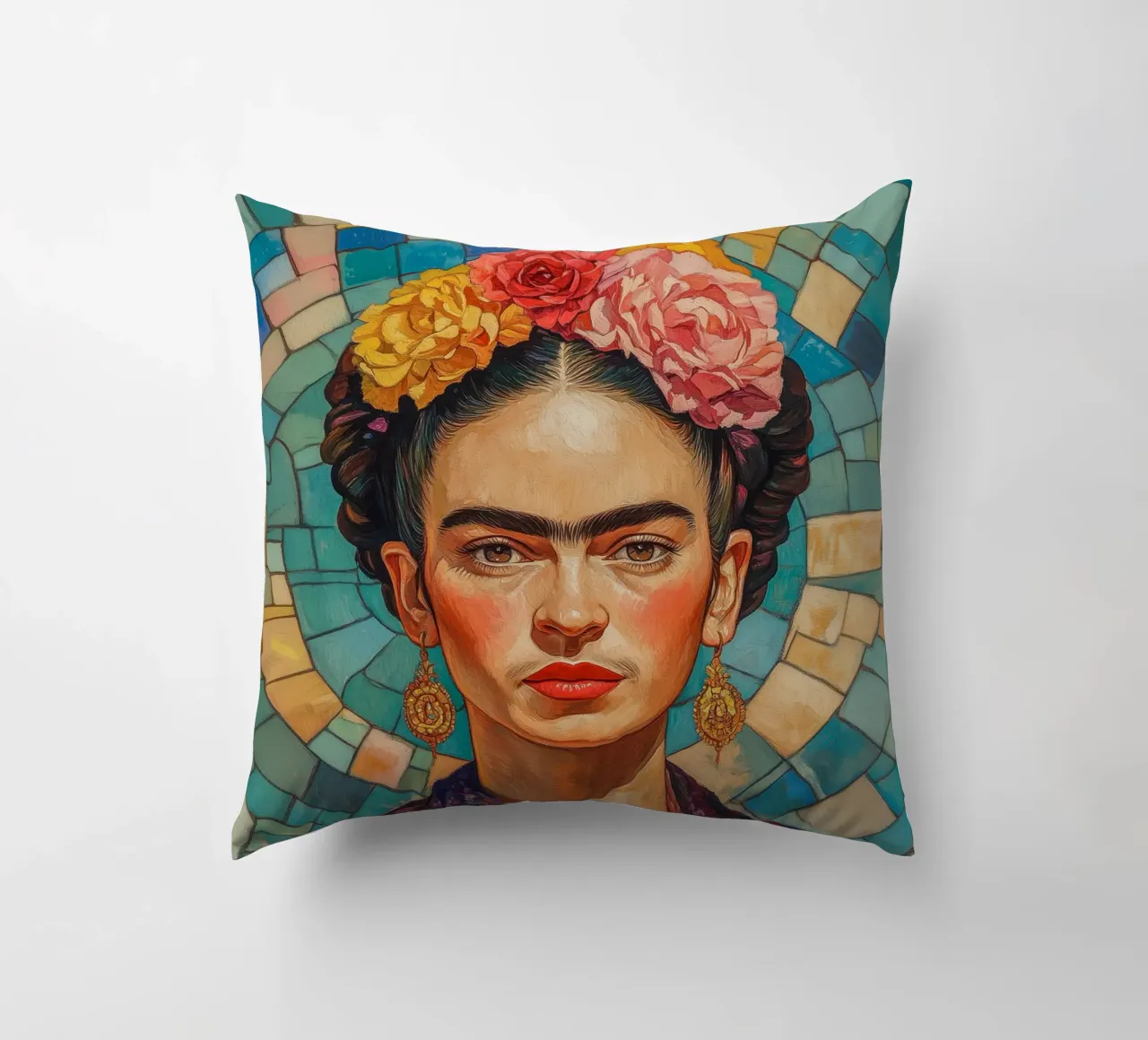 Mosaico Frida Pop cuscino da Carinaprint