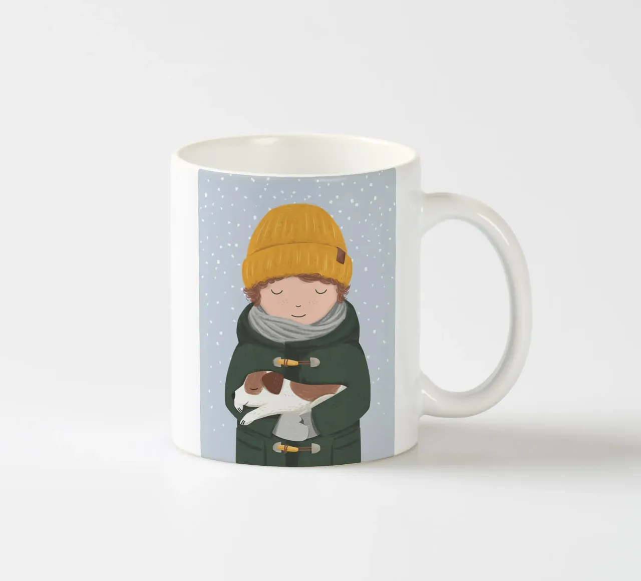 Ragazzo con cane tazza in ceramica da VIERUNDFÜNFZIG