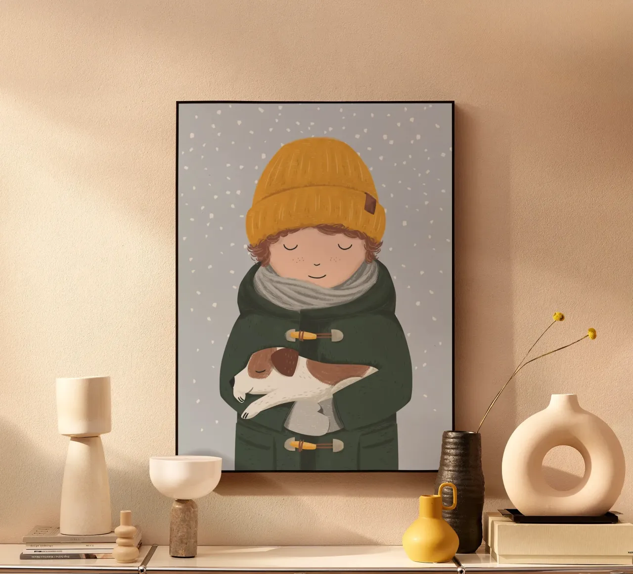 Ragazzo con cane plexiglass da VIERUNDFÜNFZIG