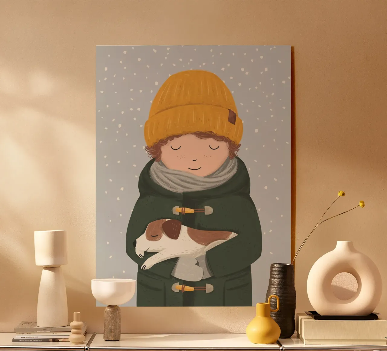 Ragazzo con cane plexiglass da VIERUNDFÜNFZIG