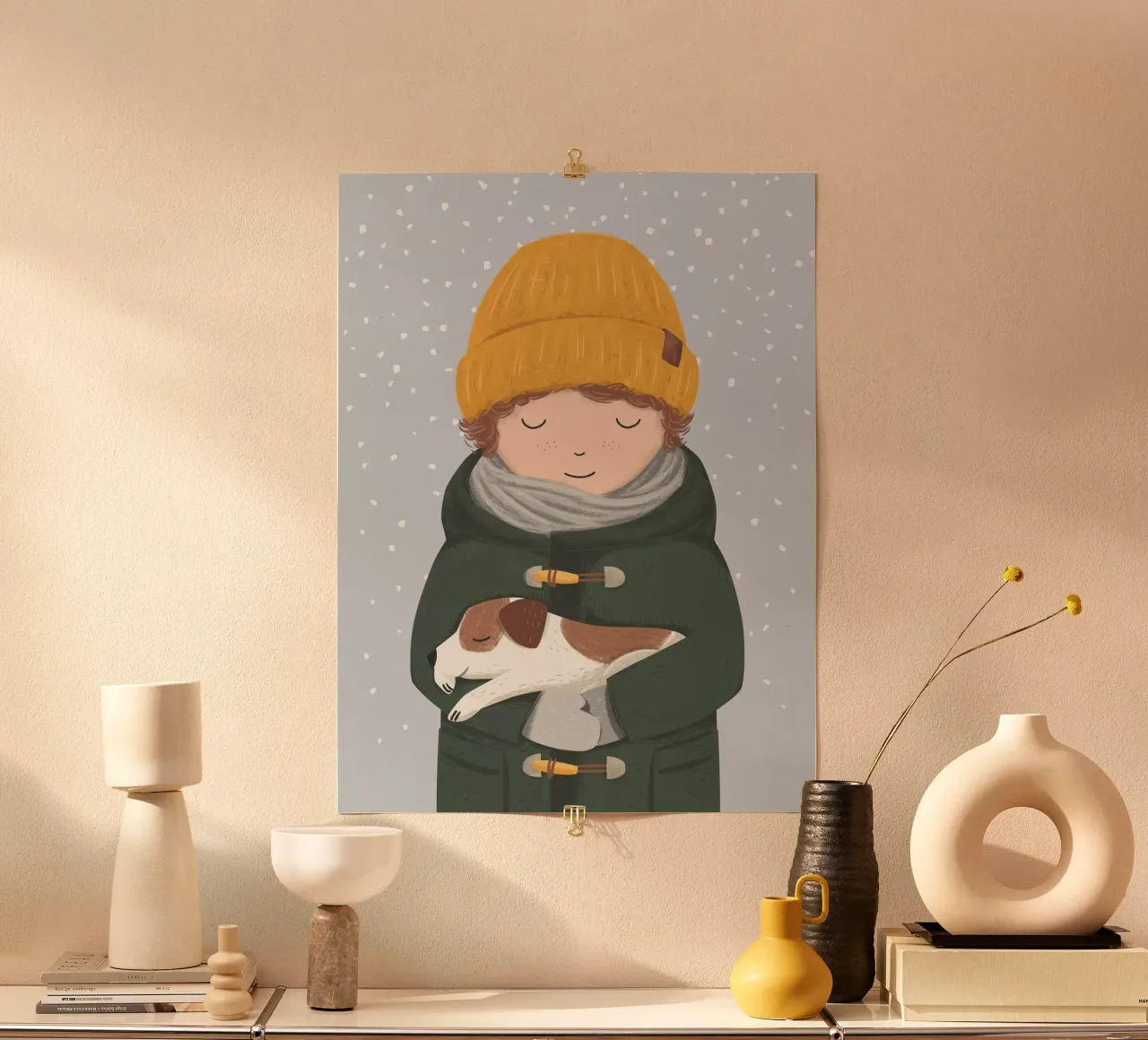 Boy with dog poster da VIERUNDFÜNFZIG