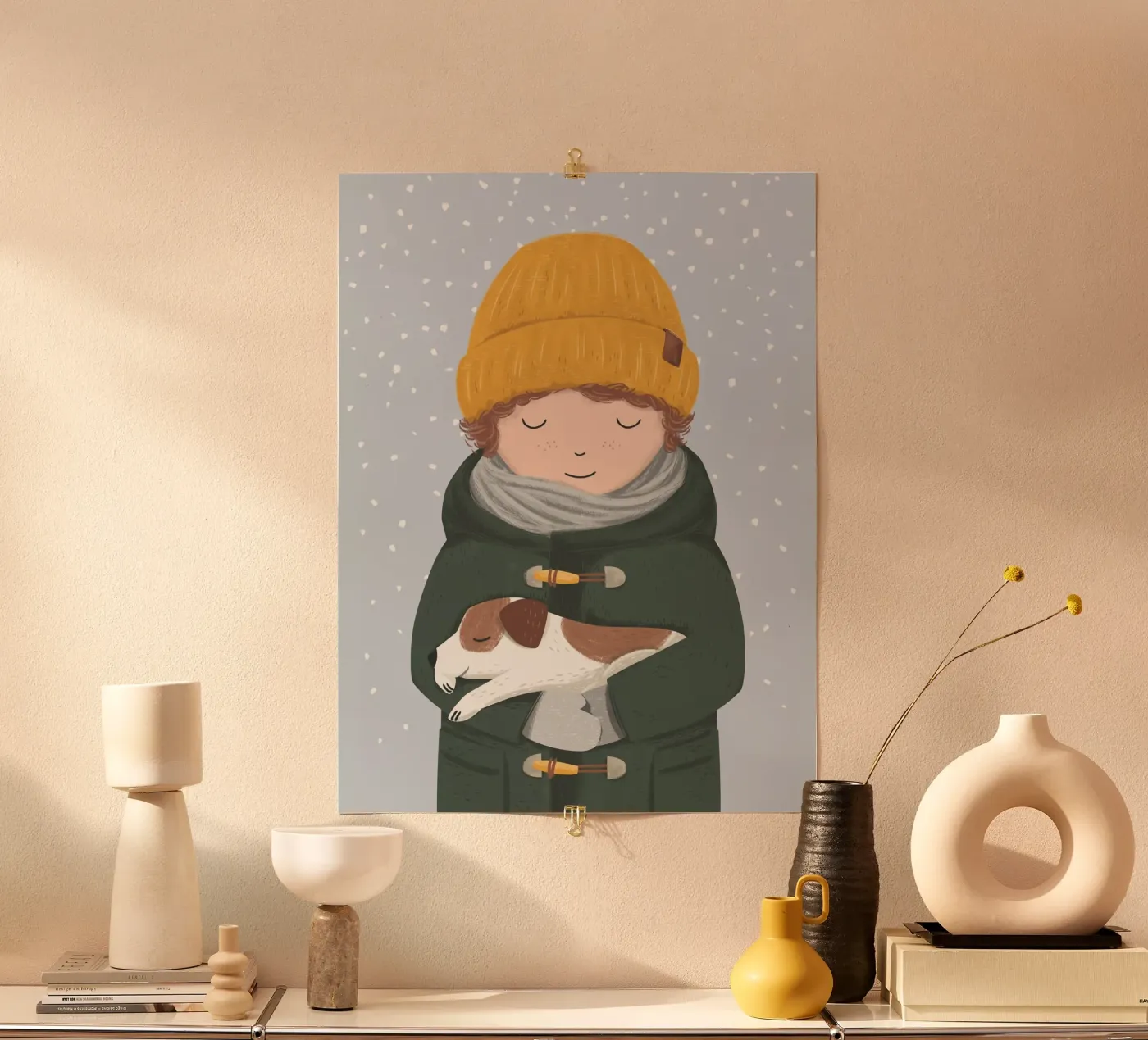 Ragazzo con cane poster da VIERUNDFÜNFZIG