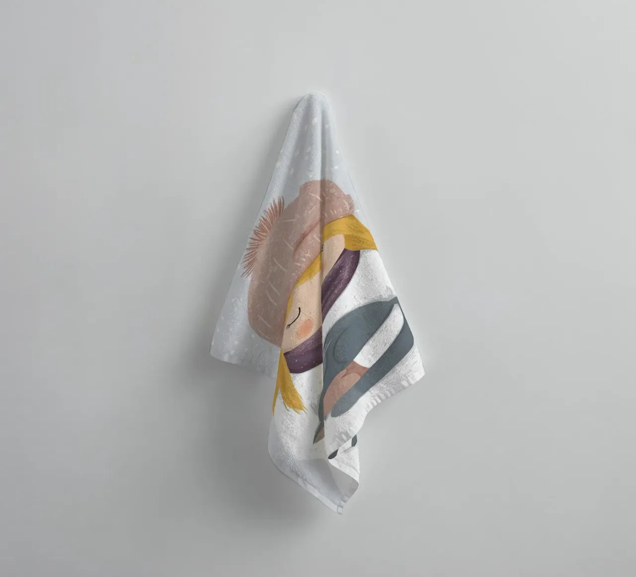Girl with cat towel by VIERUNDFÜNFZIG