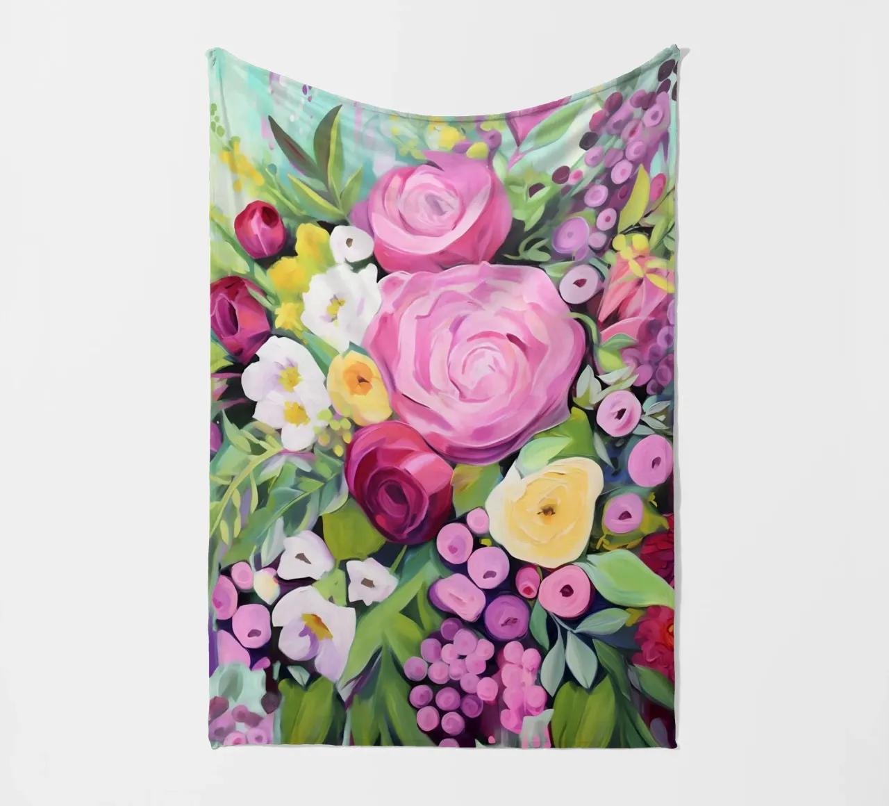 Romantico sogno floreale rosa coperta in pile da Carinaprint