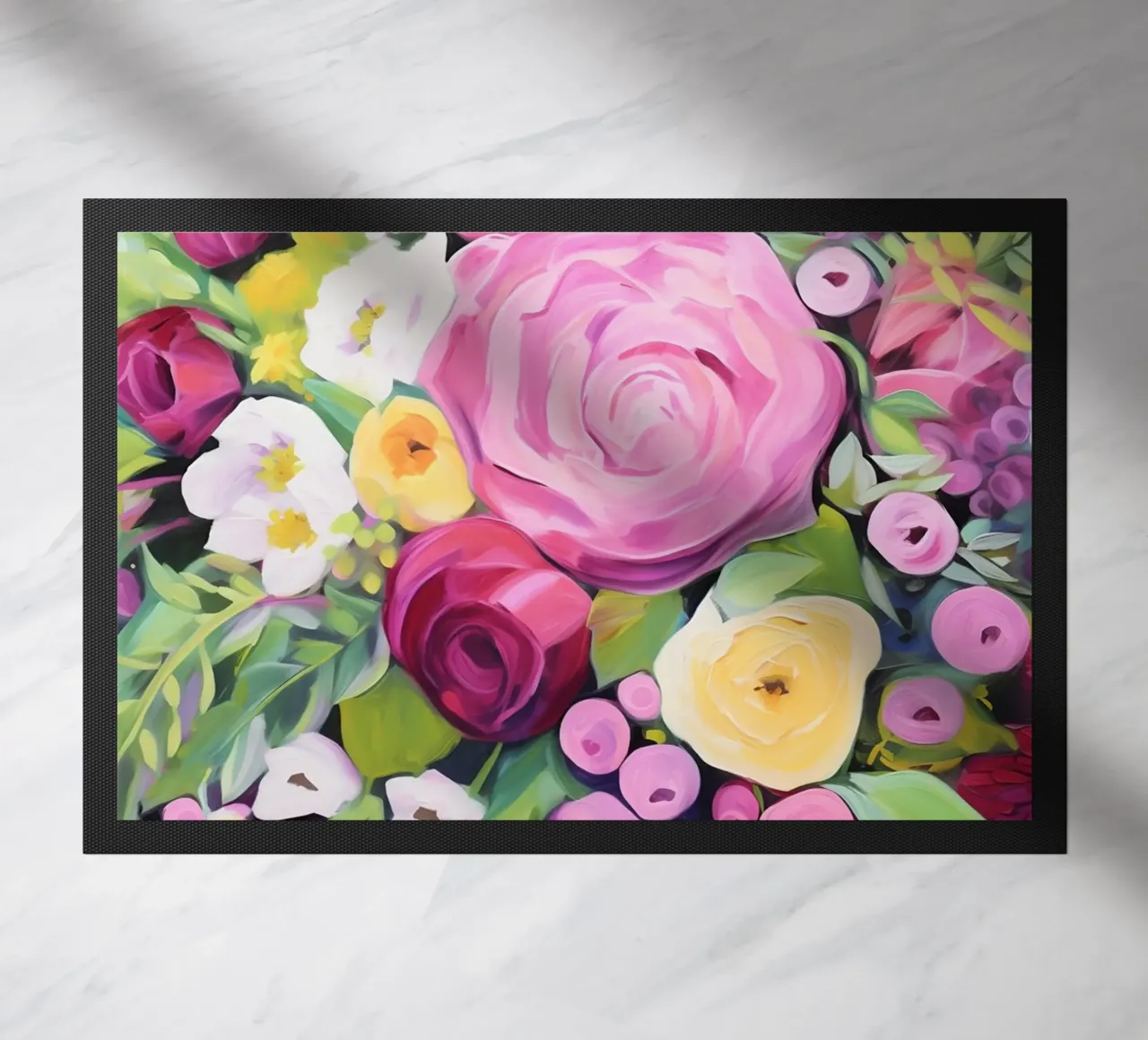 Romantico sogno floreale rosa zerbino da Carinaprint