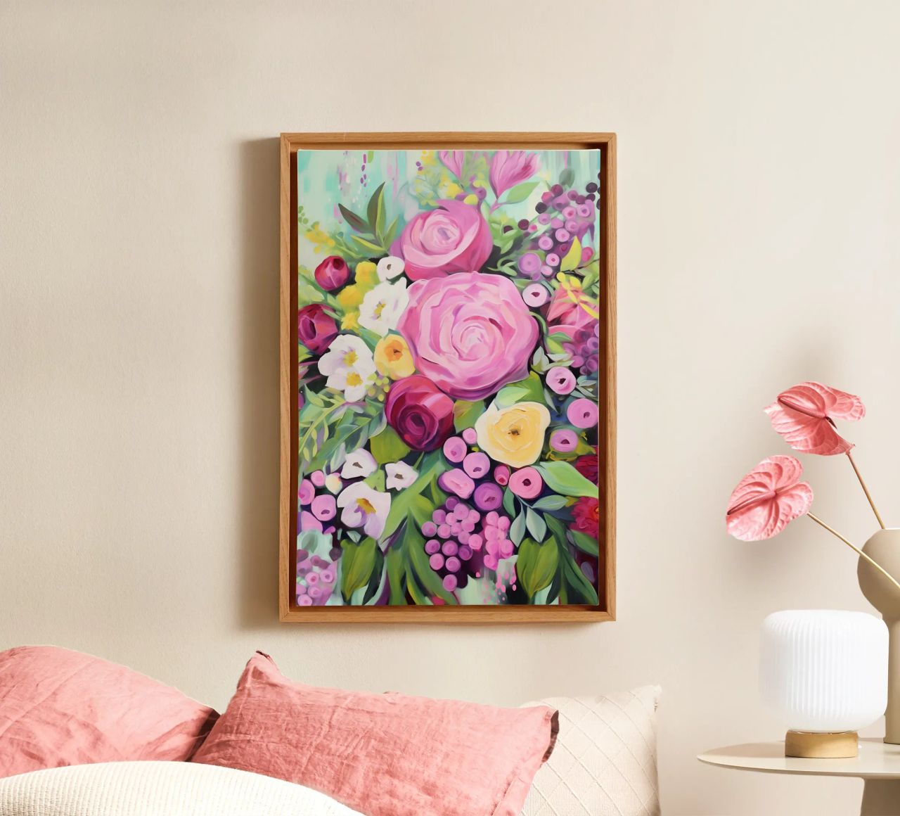 Romantischer rosa Blütentraum Leinwand von Carinaprint