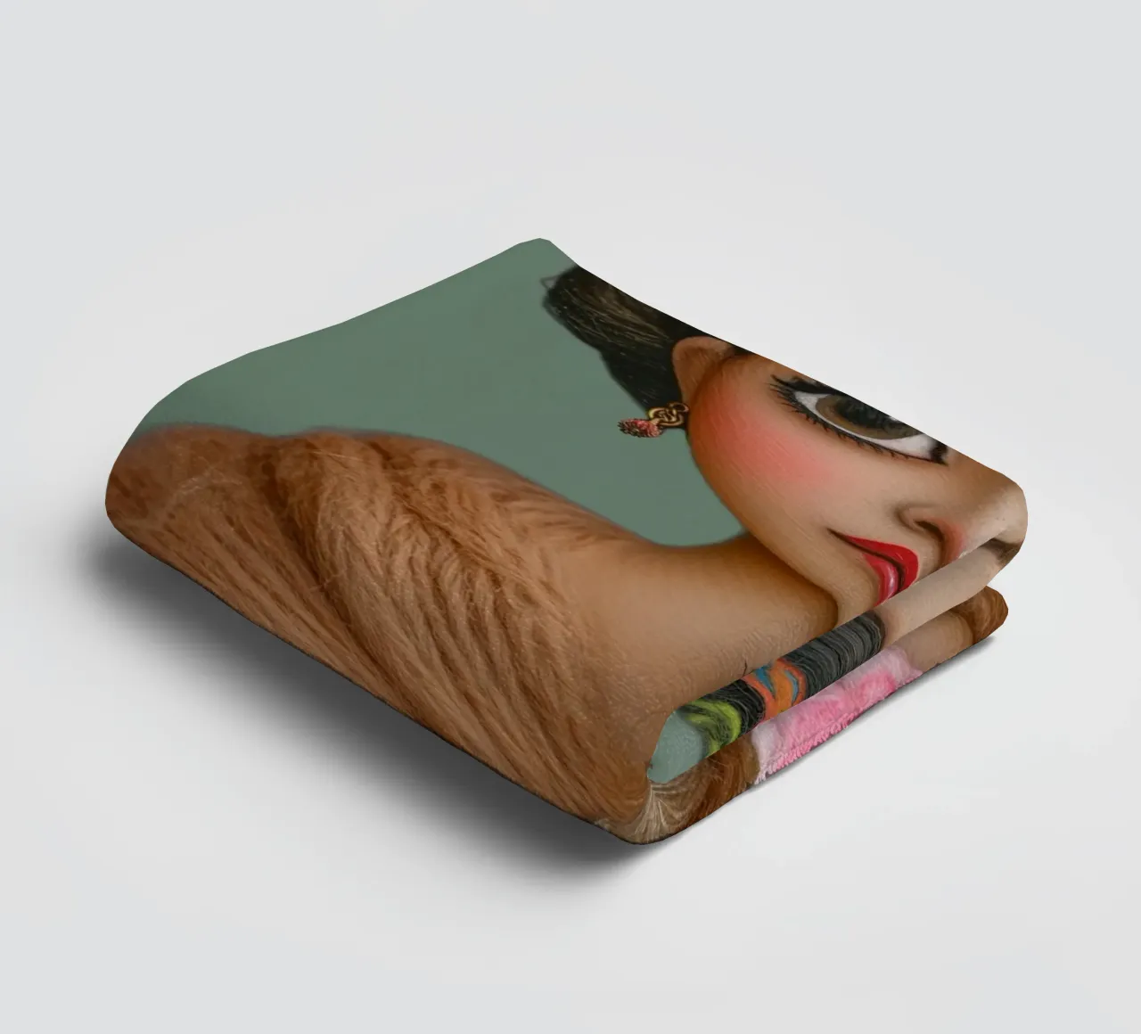 Piccola Frida pastello con cucciolo asciugamano da bagno da Carinaprint