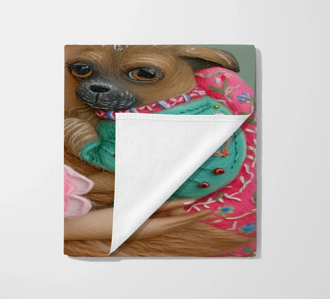 Piccola Frida pastello con cucciolo telo mare da Carinaprint
