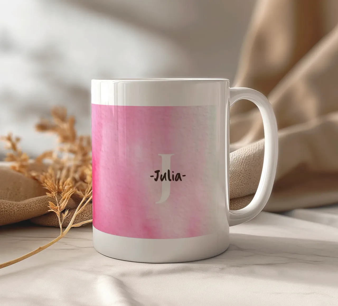 Customizable Watercolor Design – Initial & Name Art ceramic mug by Ben & Clo creations