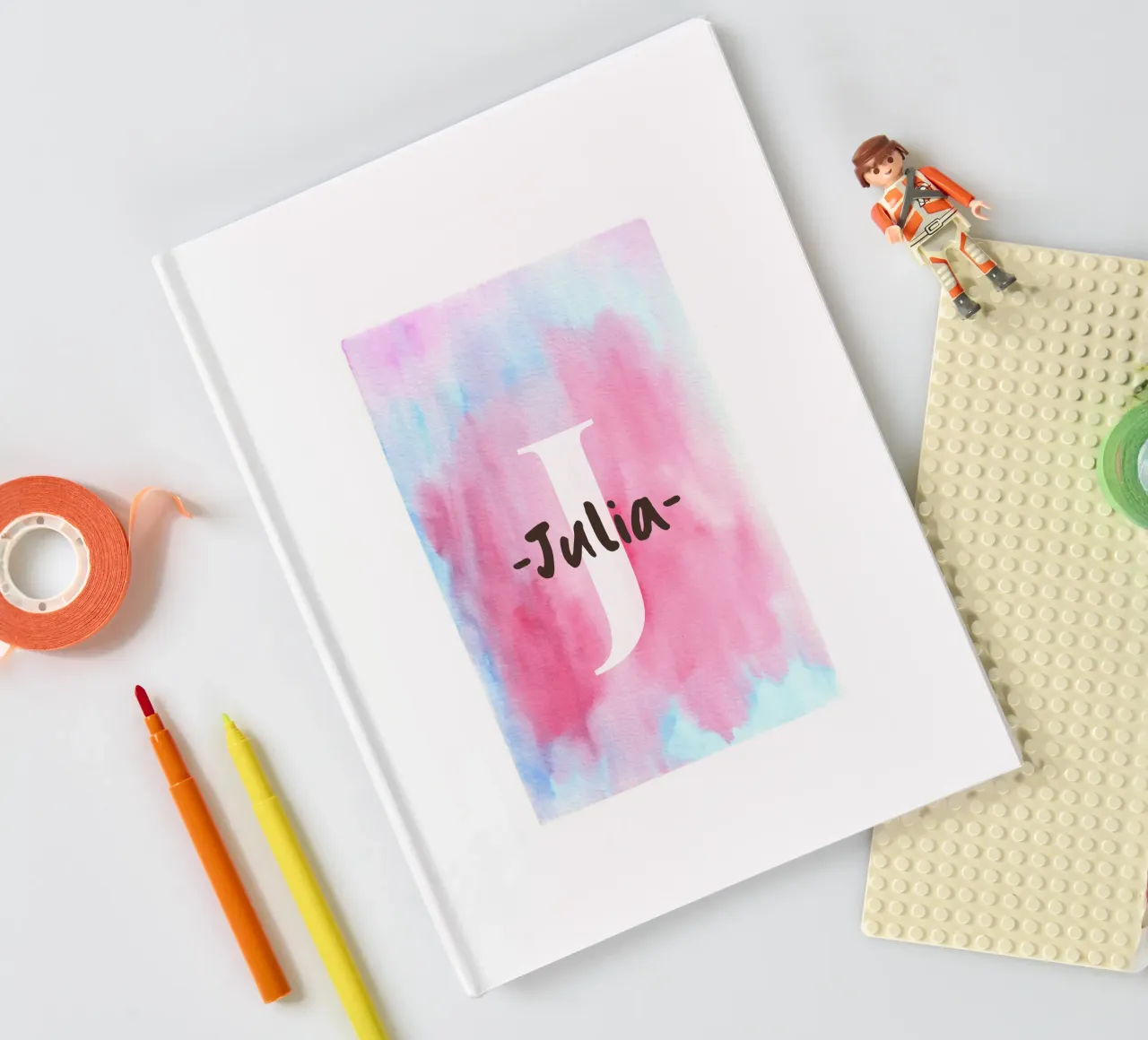 Design personalizzabile ad acquerello - Iniziali e nomi d'arte diario da Ben & Clo creations