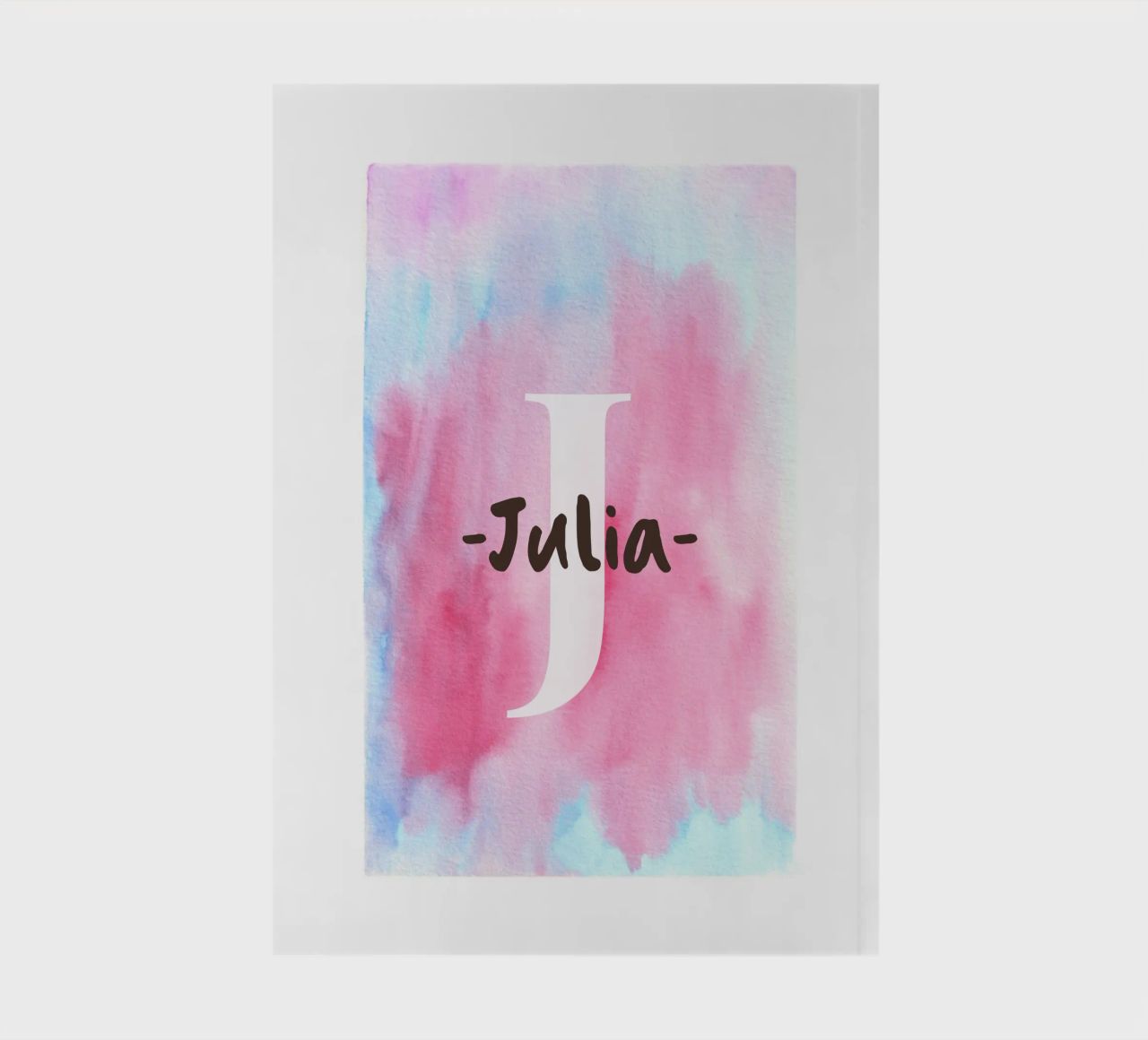 Customizable Watercolor Design – Initial & Name Art notebook by Ben & Clo creations