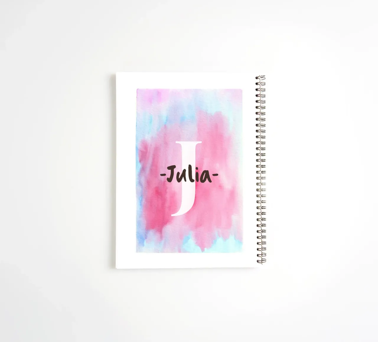 Customizable Watercolor Design – Initial & Name Art spiral notebook by Ben & Clo creations