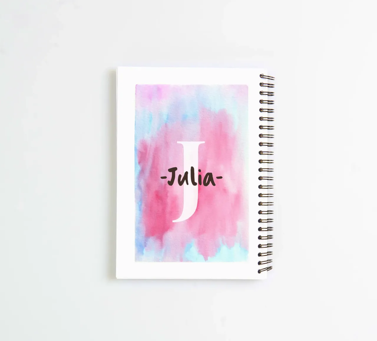 Customizable Watercolor Design – Initial & Name Art spiral notebook by Ben & Clo creations