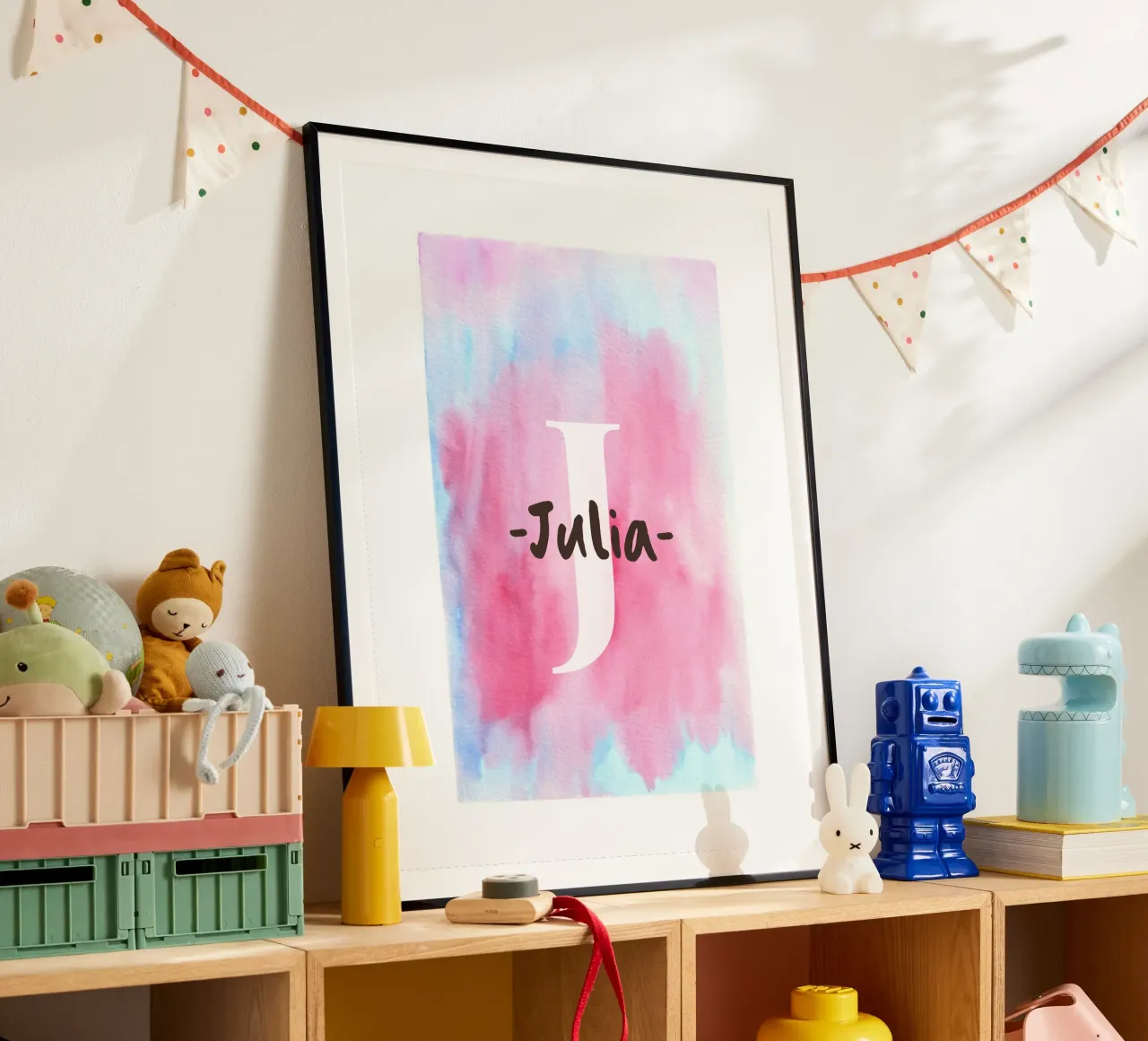 Motif aquarelle personnalisable - Initiales & Nom Art poster de Ben & Clo creations