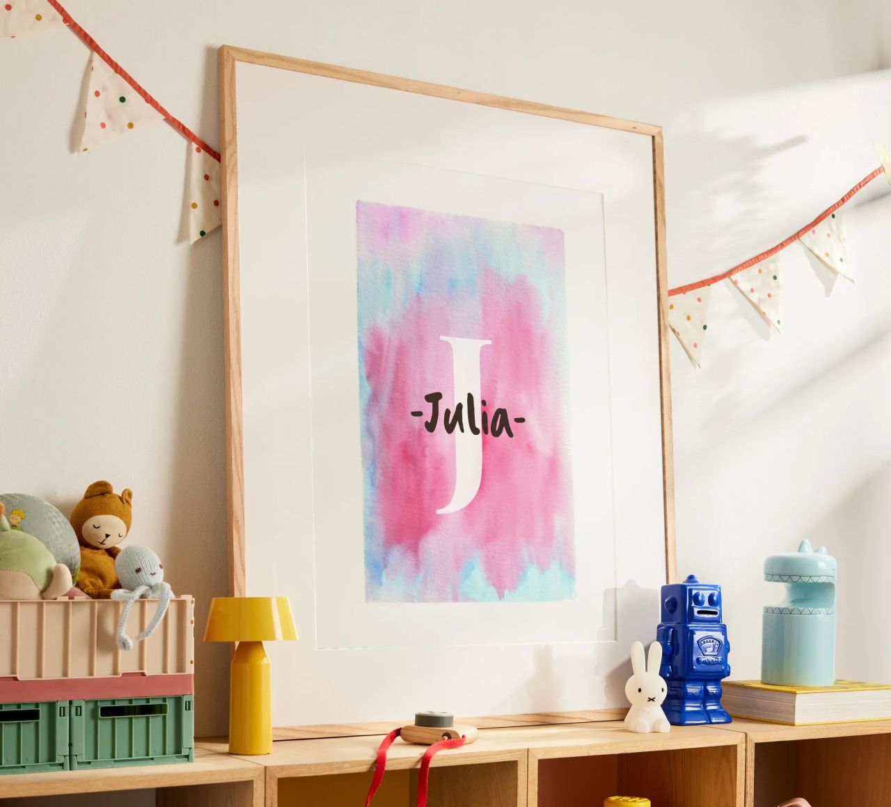 Diseño personalizable en acuarela - Initial & Name Art poster de Ben & Clo creations