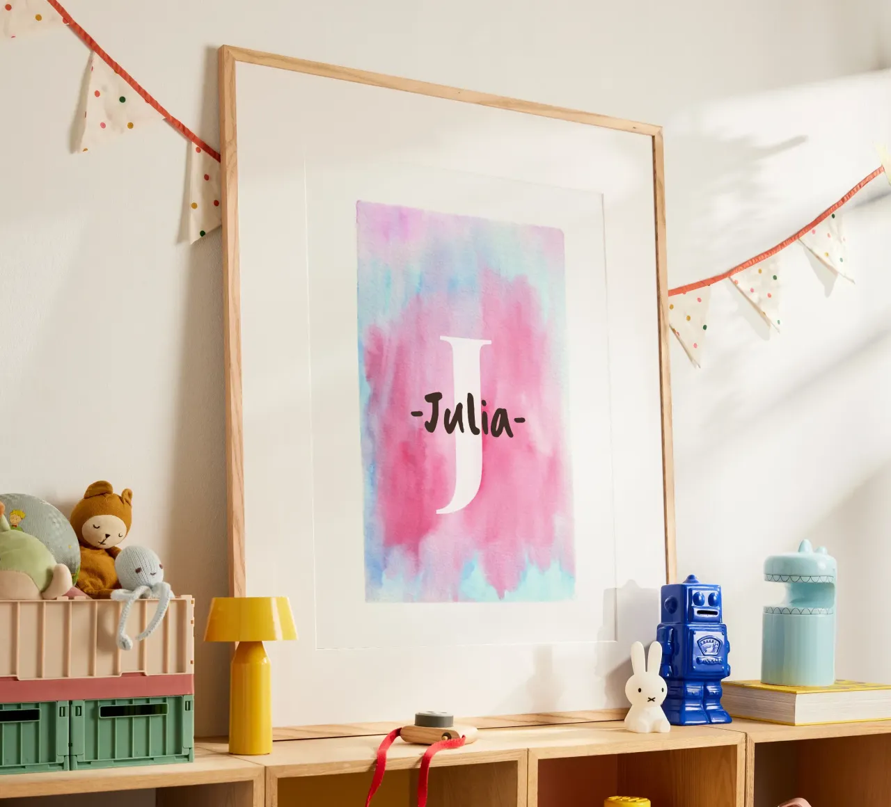 Motif aquarelle personnalisable - Initiales & Nom Art poster de Ben & Clo creations