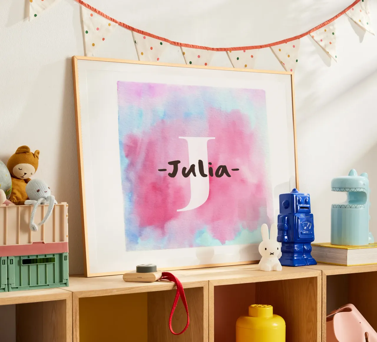 Motif aquarelle personnalisable - Initiales & Nom Art poster de Ben & Clo creations