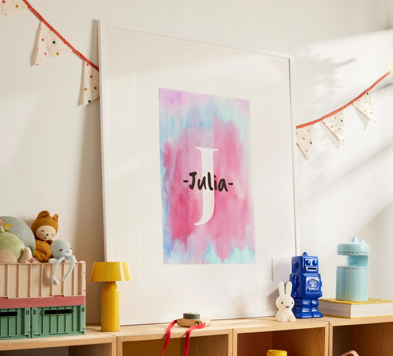 Diseño personalizable en acuarela - Initial & Name Art poster de Ben & Clo creations