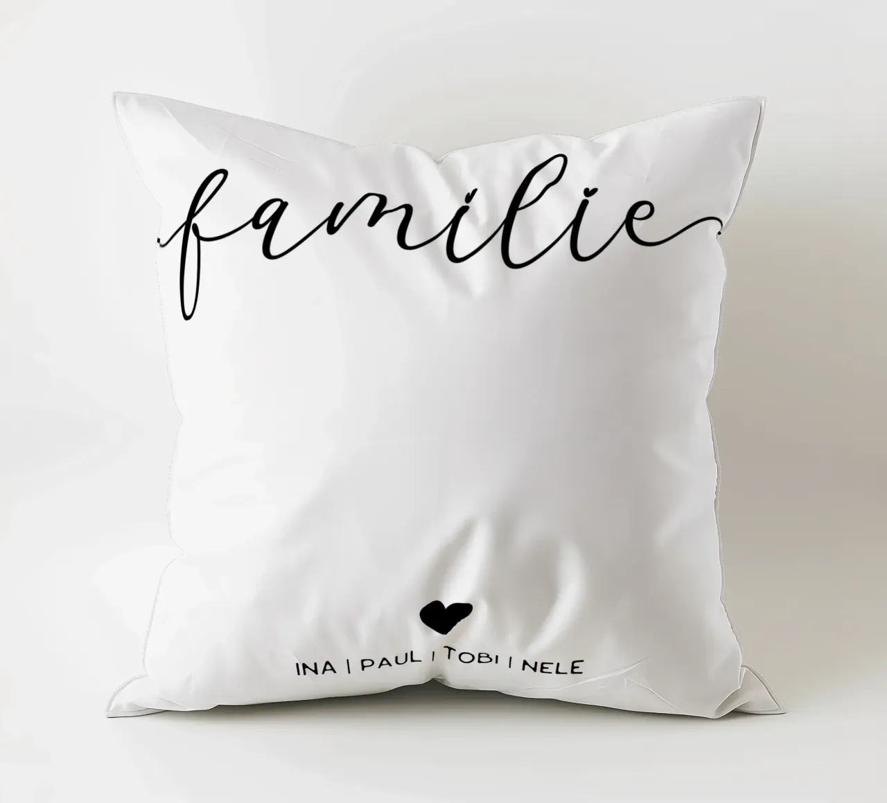 Familie Typografie mit Namen kussen van WORTSPIEL