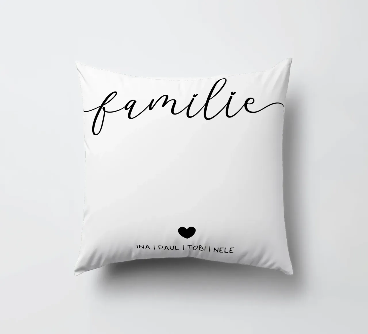 Familie Typografie mit Namen kussen van WORTSPIEL