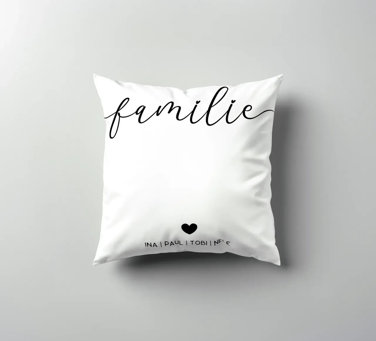 Familie Typografie mit Namen kussen van WORTSPIEL