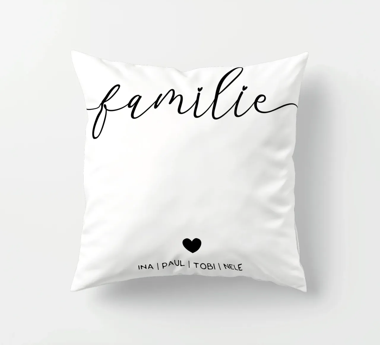 Familie Typografie mit Namen kussen van WORTSPIEL
