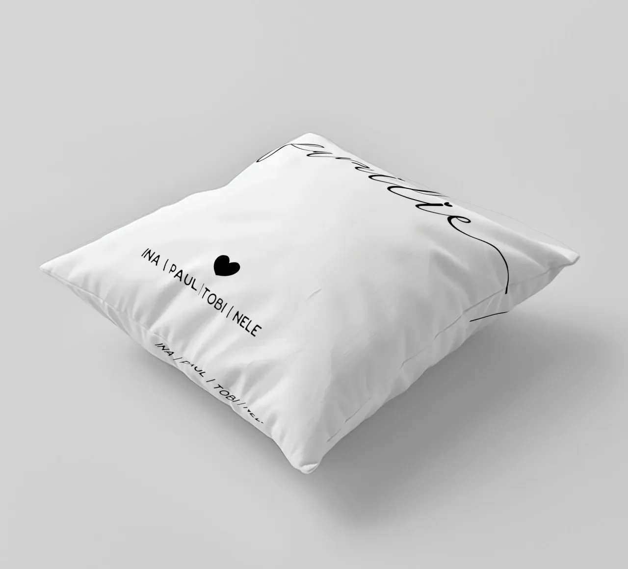 Familie Typografie mit Namen kussen van WORTSPIEL