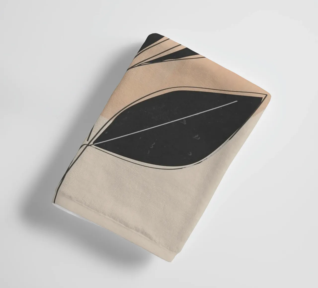Minimalist Botanical Art with Black Leaves towel by Melloi Art Print