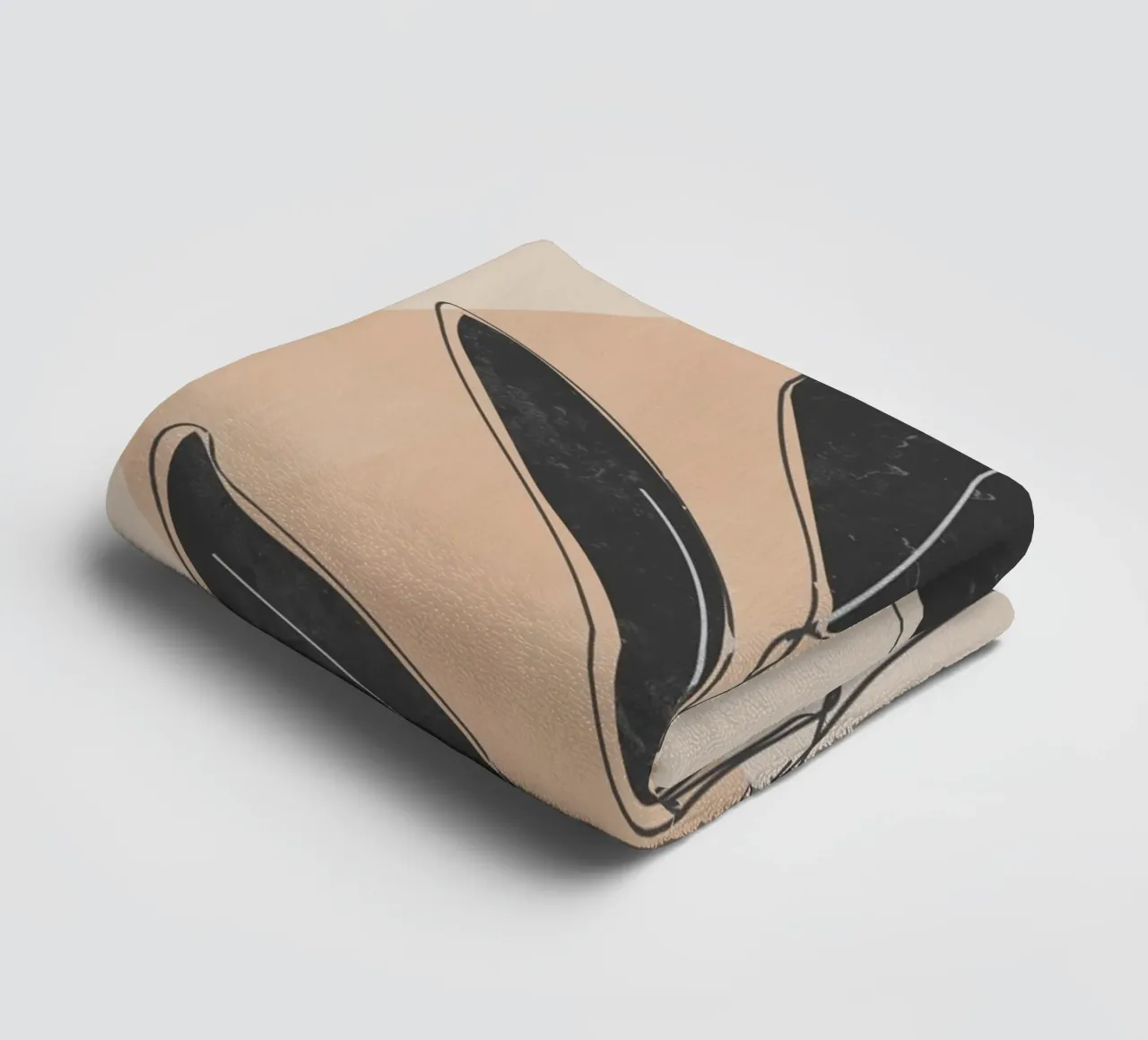 Minimalist Botanical Art with Black Leaves towel by Melloi Art Print