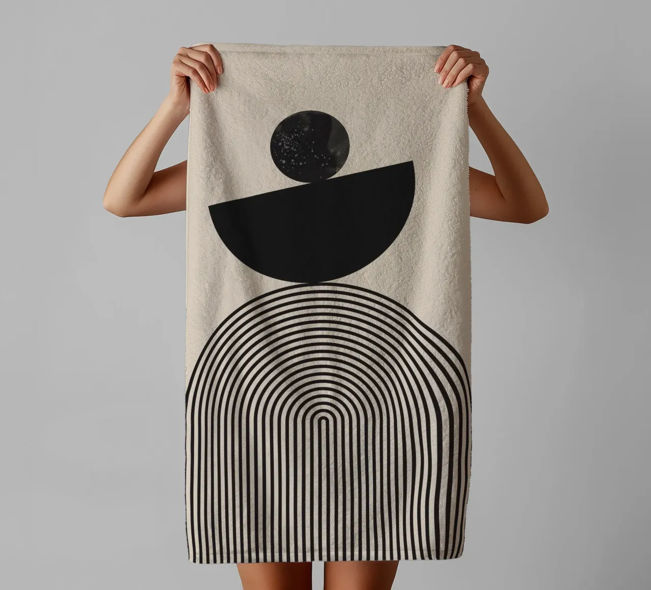 Abstract Geometric Celestial Design towel by Melloi Art Print