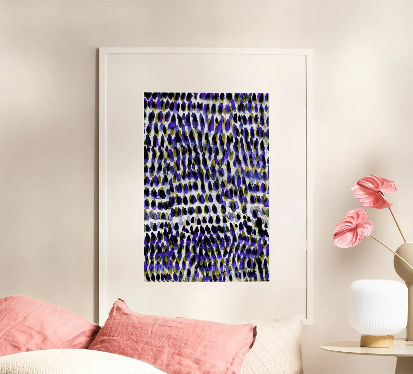 Painted Dots Blue poster by IRIS LEHNHARDT FINE ART