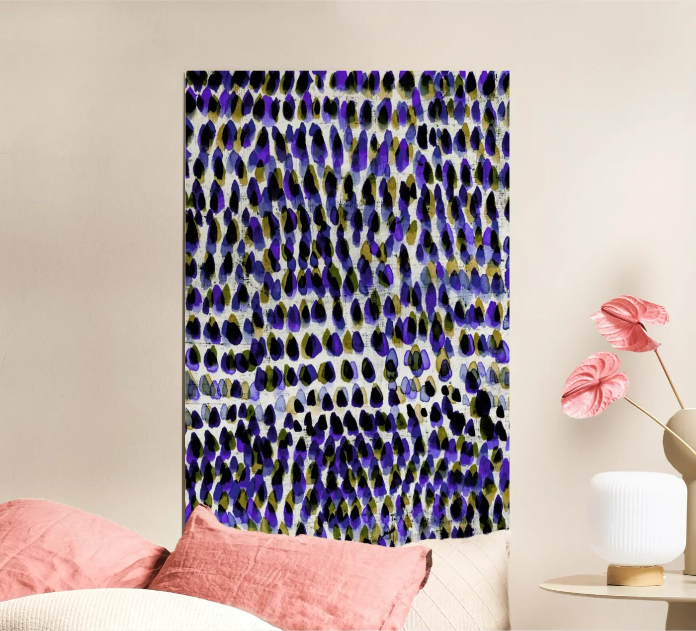Painted Dots Blue poster by IRIS LEHNHARDT FINE ART