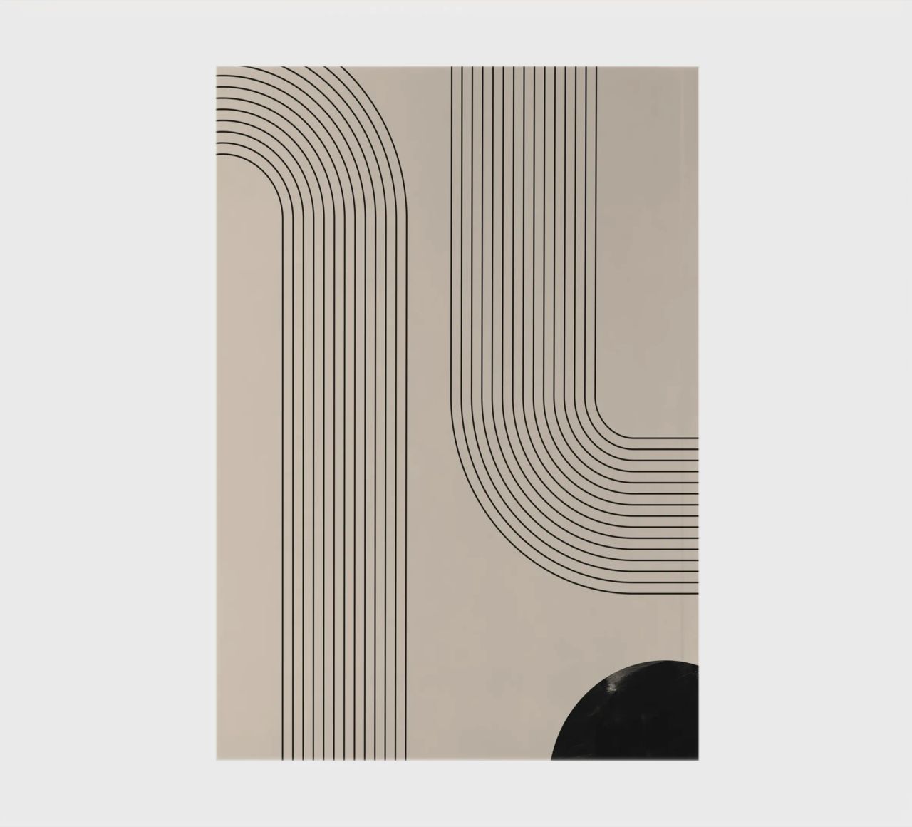 Geometric Abstract Line Art notebook by Melloi Art Print