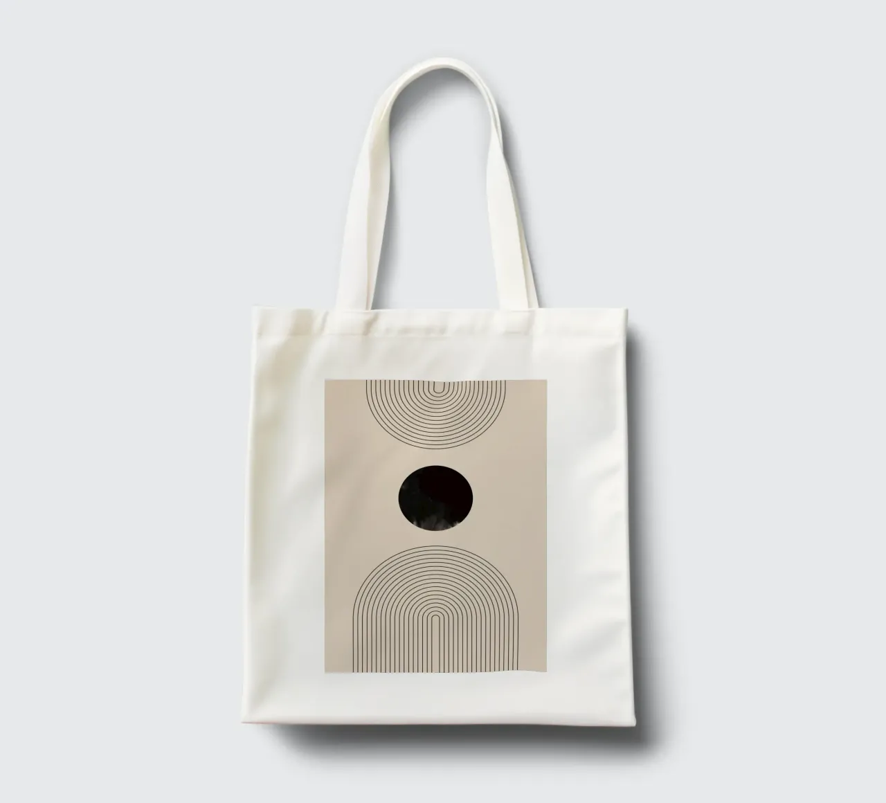 Forme geometriche minimaliste concentriche borsa in juta da Melloi Art Print