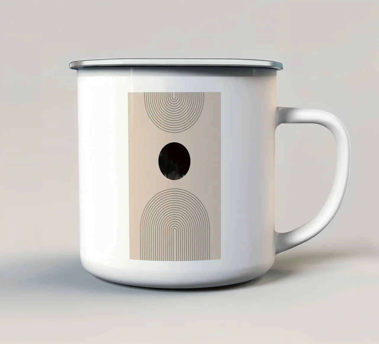 Formes géométriques minimales concentriques mug en émail de Melloi Art Print