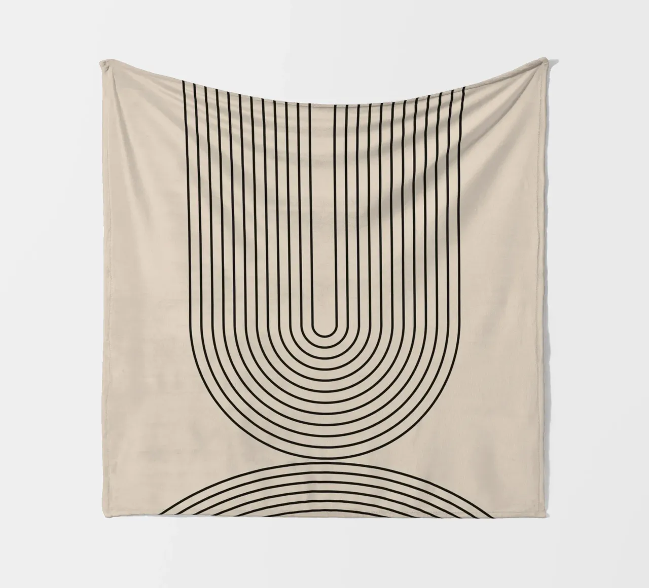 Line art geometrica astratta a forma di U coperta in pile da Melloi Art Print