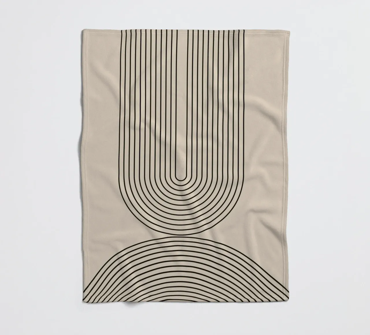 Line art geometrica astratta a forma di U coperta in pile da Melloi Art Print